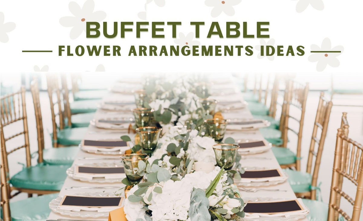 Buffet Table flower arrangements in dubai