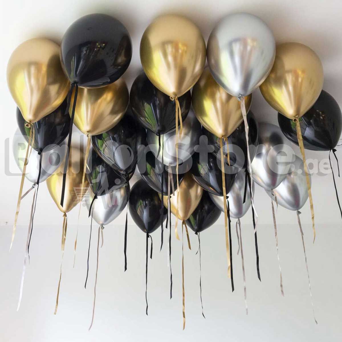 Set Of Colourful Chrome Helium Balloons Element Of Decorations Stock