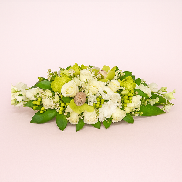 White Conference Room / Long Table Fresh Flower Arrangement