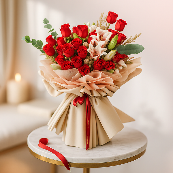 Adorable Roses and Lilies