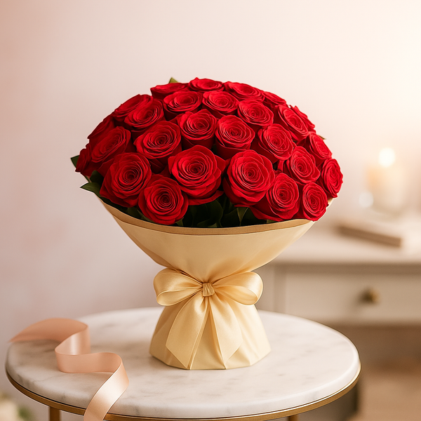 24 Red Roses Hand Tied