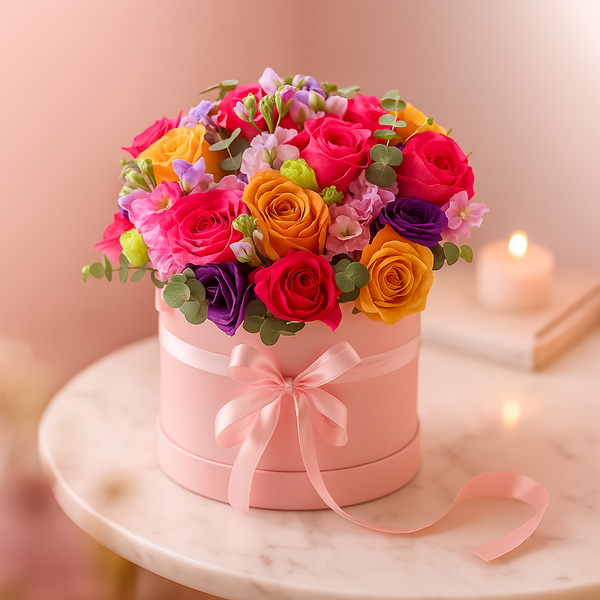 Mixed Flowers Hatbox