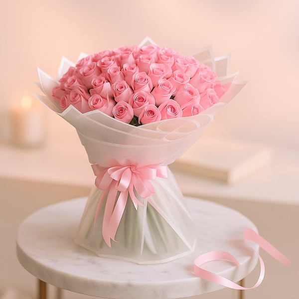Simply Pink Roses Fresh Flower Hand Bouquet
