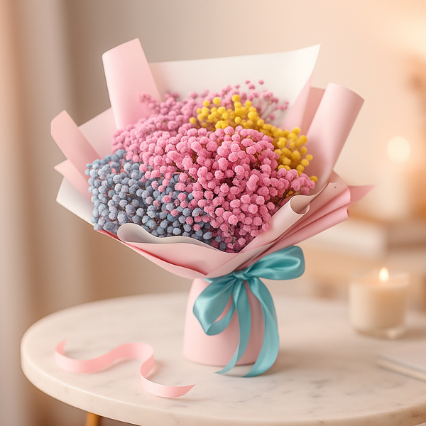 Colorful Gypsophila Mini Hand Bouquet