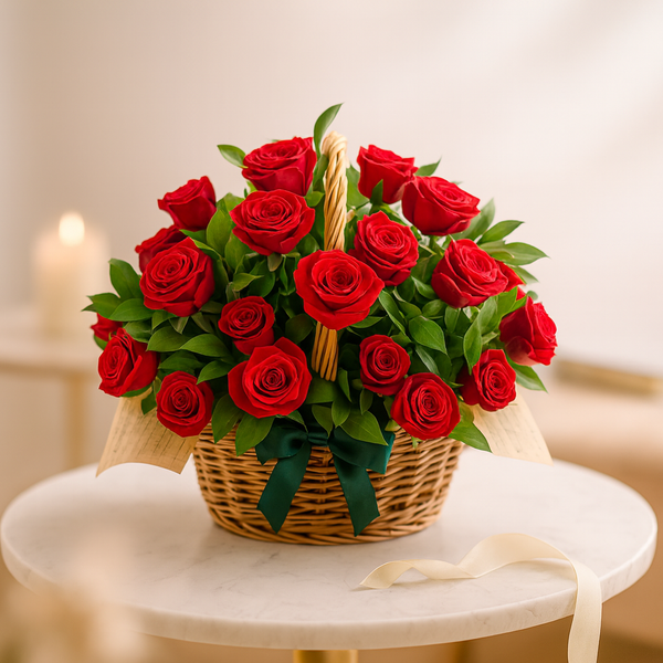 Basket of Love - 24 Red Roses