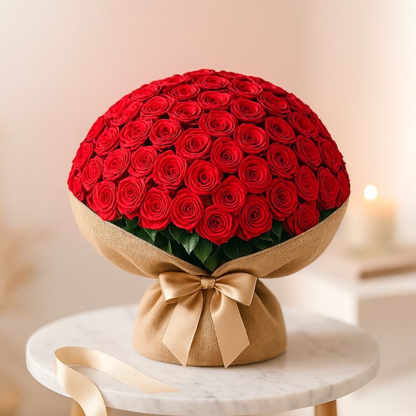 Love at First Sight Red Roses Fresh Flower Hand Bouquet