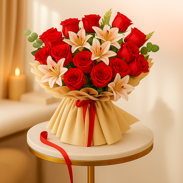 Adorable Roses and Lilies