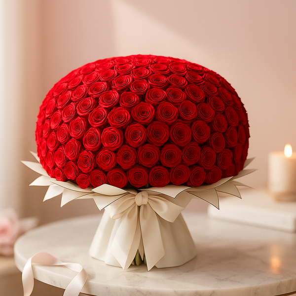 500 Red as Lips Roses Big Hand Bouquet