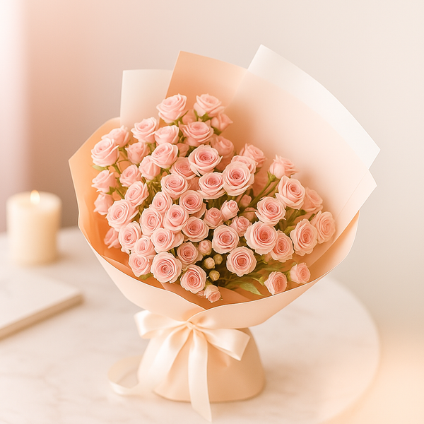Pinky Tiny Spray Roses Fresh Flower Hand Bouquet