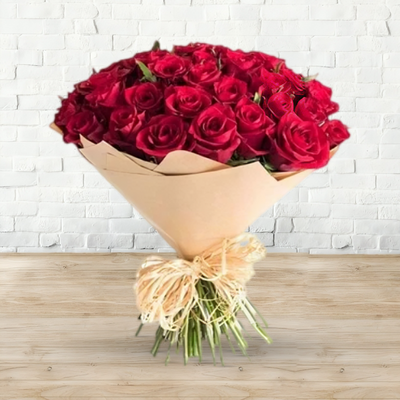 24 Red Roses Hand Tied