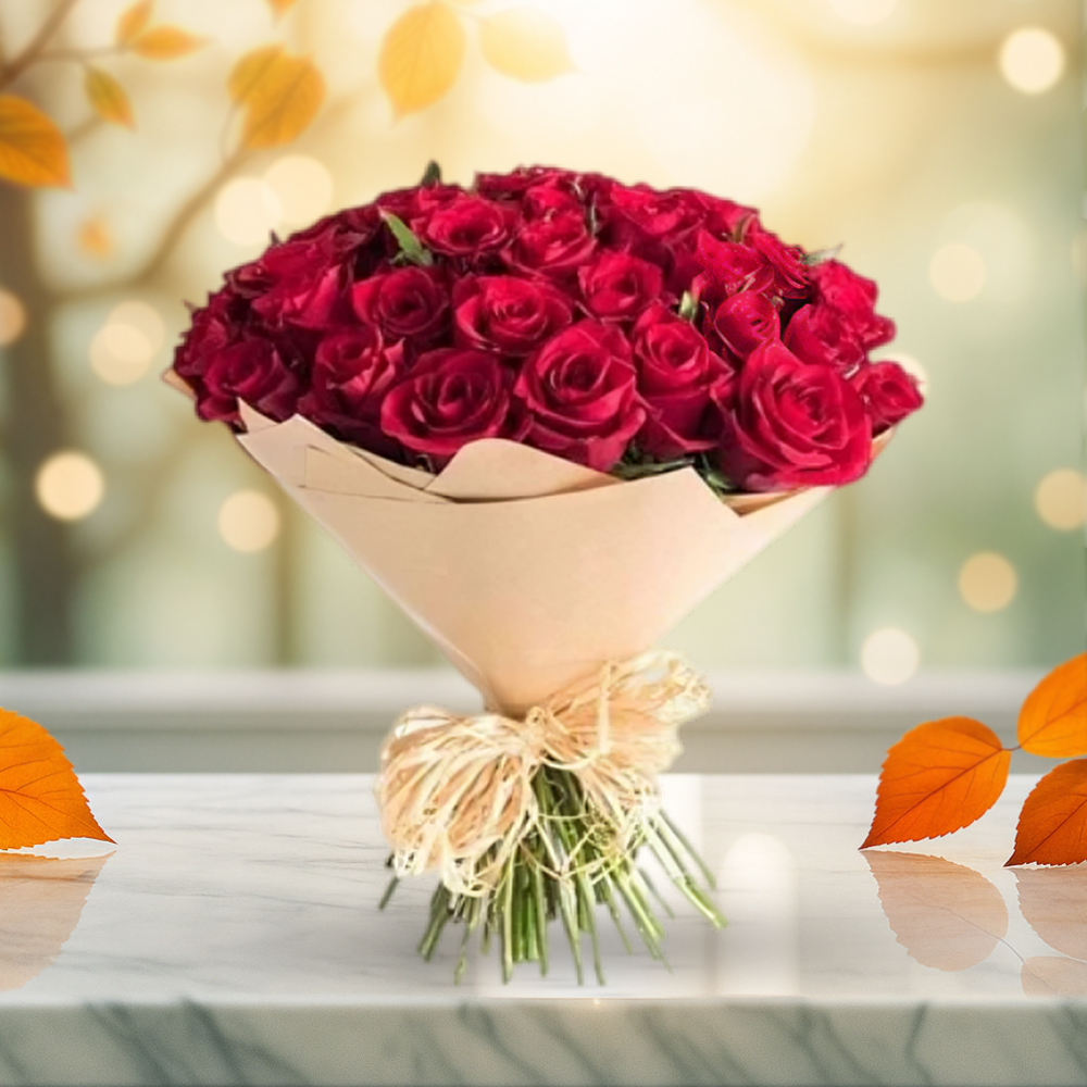 24 Red Roses Hand Tied