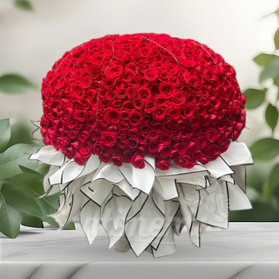 500 Red as Lips Roses Big Hand Bouquet