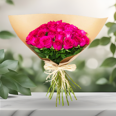 50 Pink Roses Bouquet