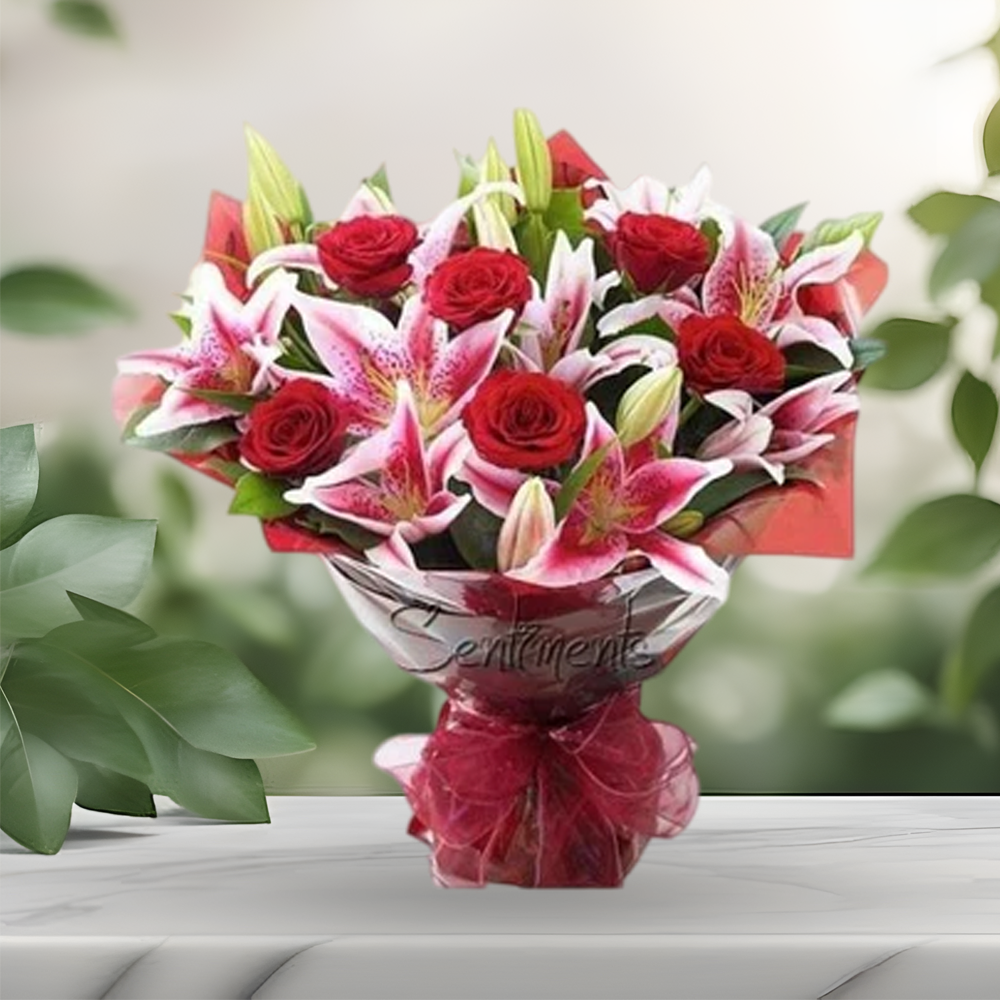 Adorable Roses and Lilies