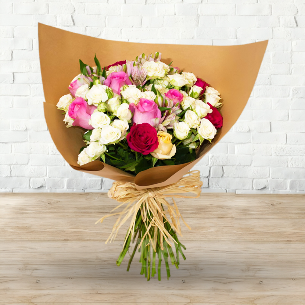Beautiful Mix Roses Hand Bouquet