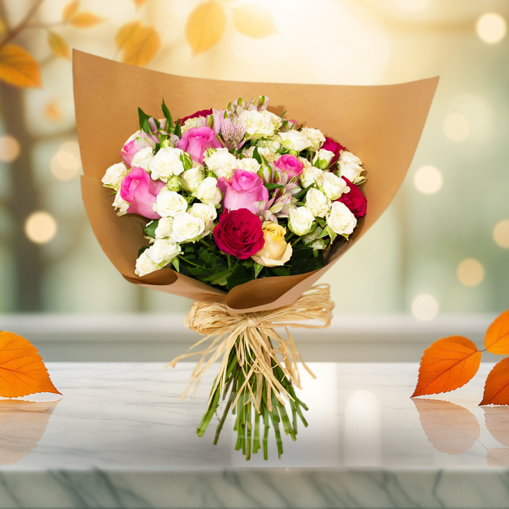 Beautiful Mix Roses Hand Bouquet