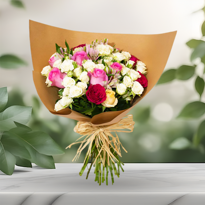 Beautiful Mix Roses Hand Bouquet