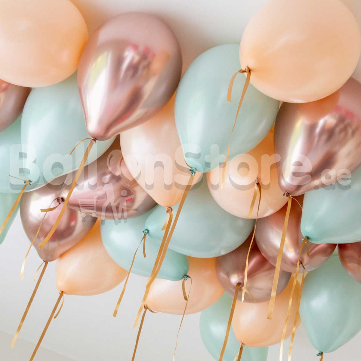 Chrome RoseGold Mint Helium Balloons -  25counts