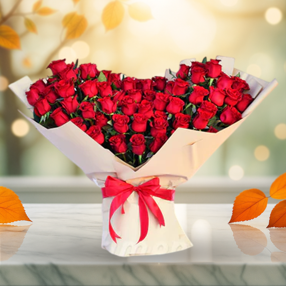 Exquisite Heart LOVE Red Roses Hand Bouquet
