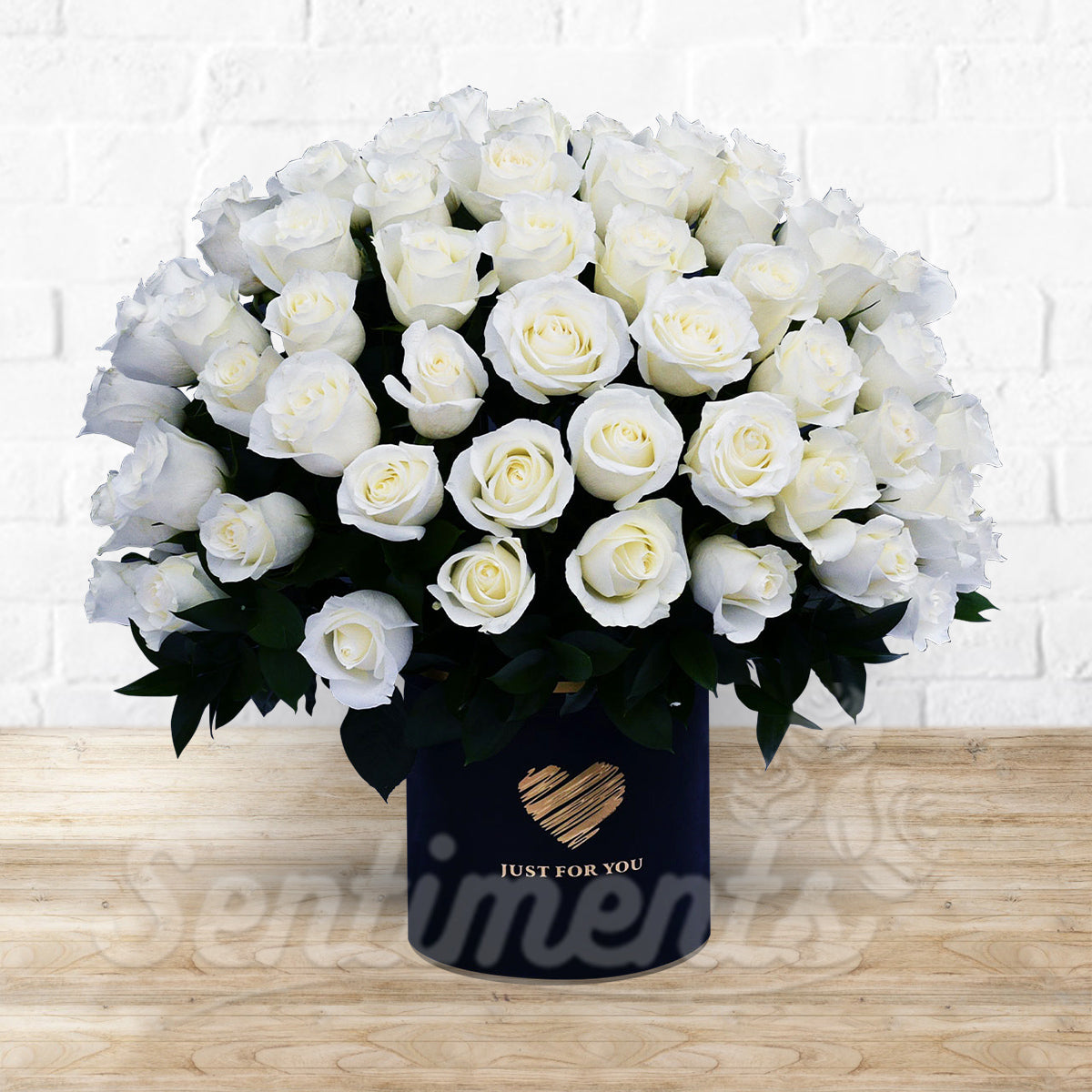 Classy White Roses Flowers Arrangement