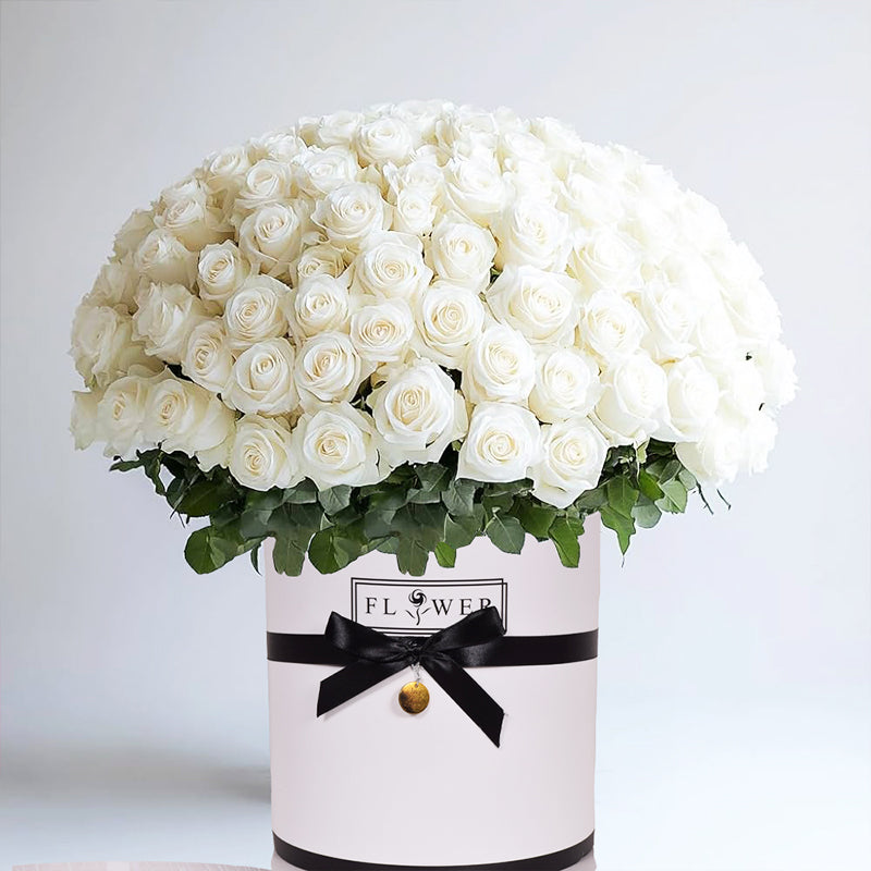 Sincerity Pure Love White Roses Fresh Flower Arrangements