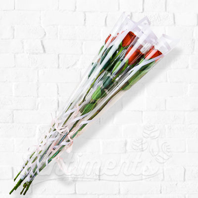 Single Wrapped Red Roses