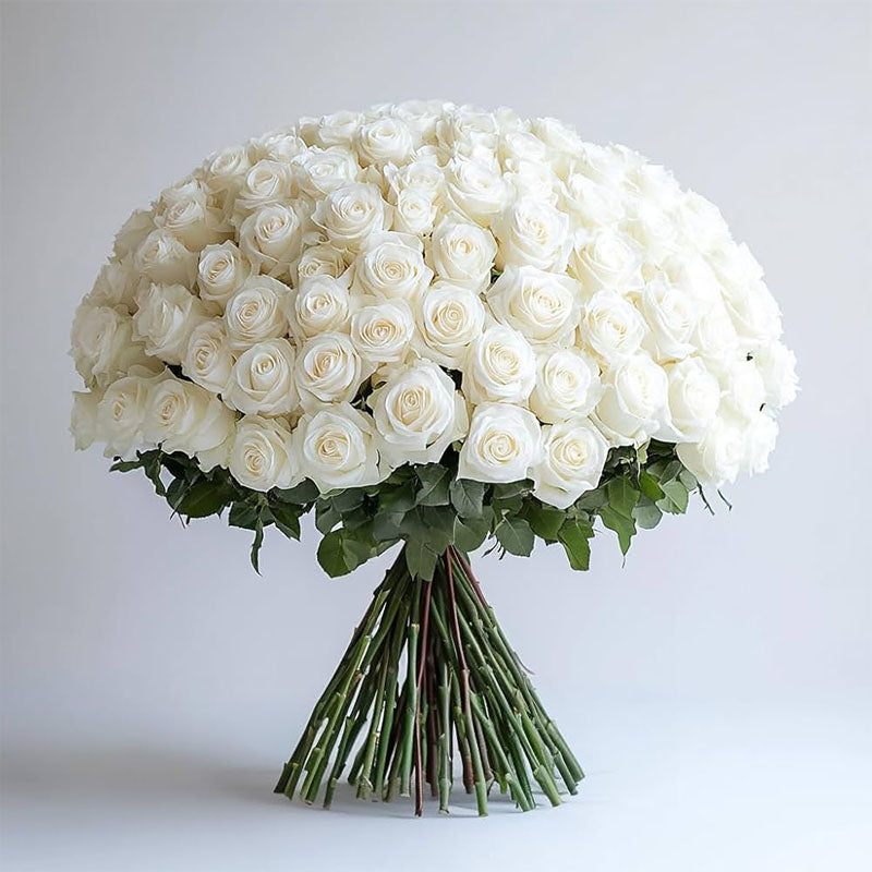 Love as Pure as You White Roses Fresh Flower Hand Bouquet