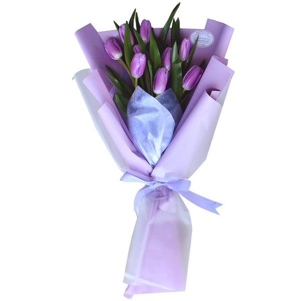 Purple Lilac Tulip Hand Bouquet   PRE-ORDER 1DAY in advance