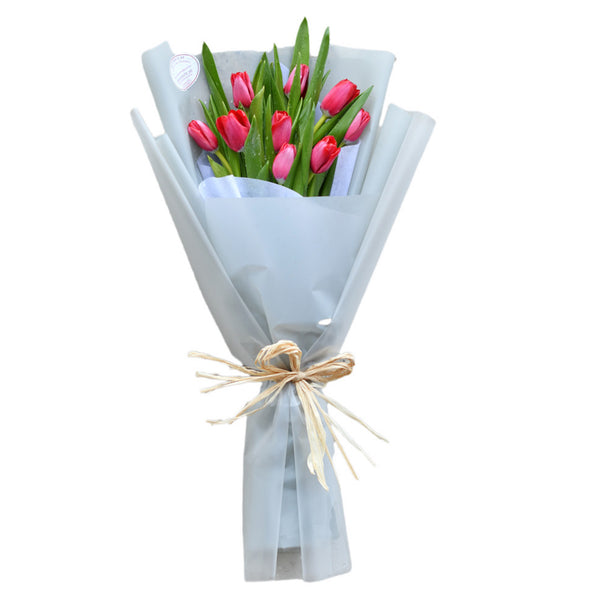 Pretty Pink Tulip Hand Bouquet  PRE-ORDER 1DAY in advance