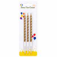 3 gold spiral twist party candles