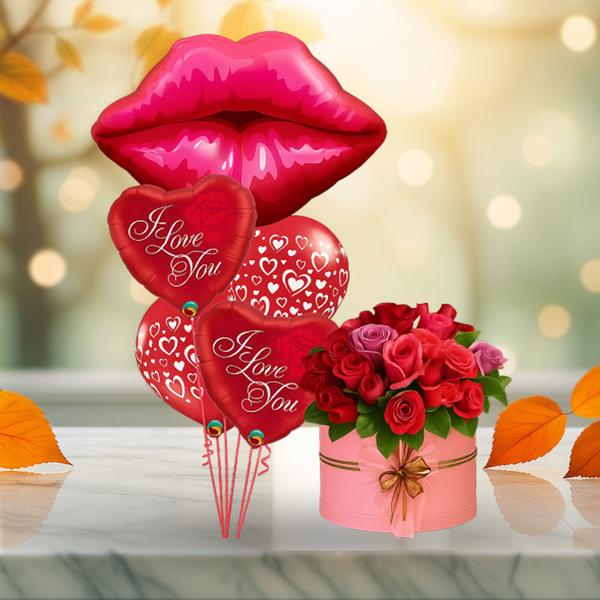 LOVE - Roses and Heart Balloons