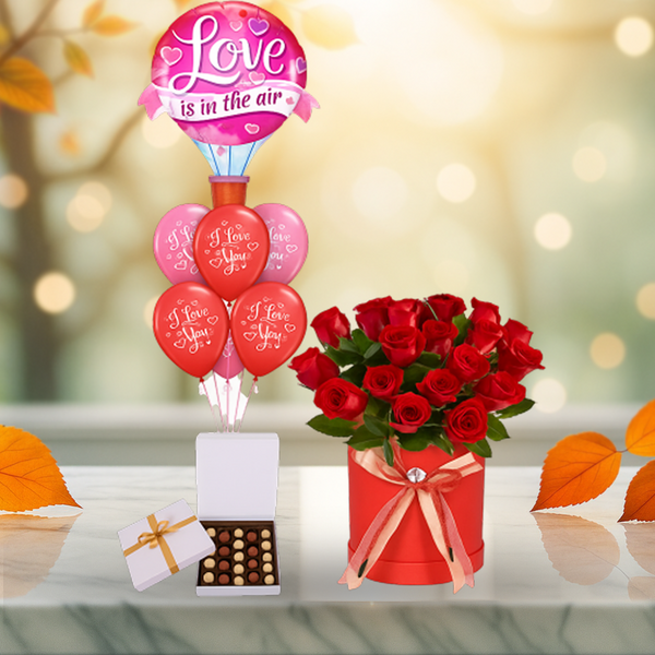 LOVE Combo - Roses, Balloon and Chocolates