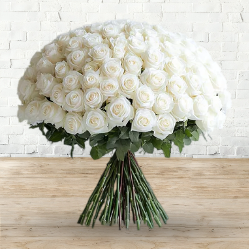 Love as Pure as You White Roses Fresh Flower Hand Bouquet
