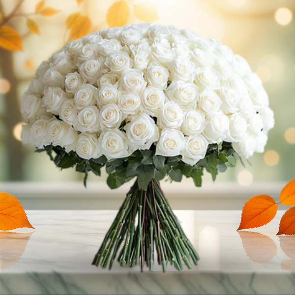 Love as Pure as You White Roses Fresh Flower Hand Bouquet