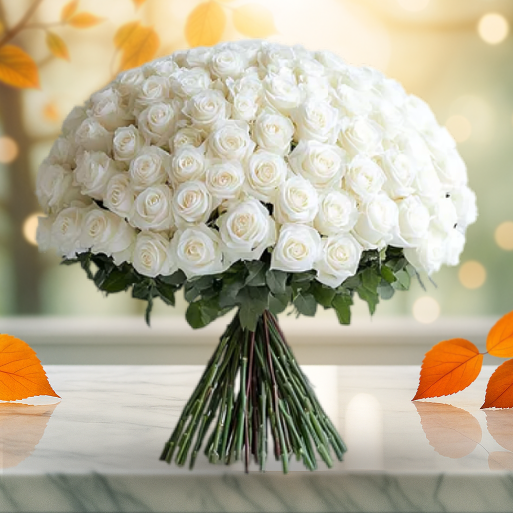 Love as Pure as You White Roses Fresh Flower Hand Bouquet