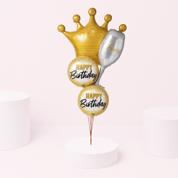 GOLDEN CROWN BIRTHDAY GOLD GLITTER DOTS