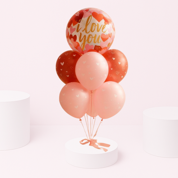 I Love You Paper Heart Bubble Love Balloon Bouquet