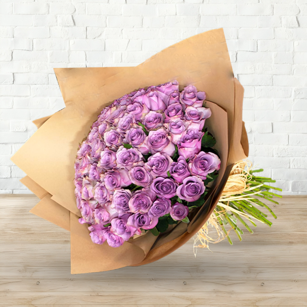 Pure Purple Rose Hand Bouquet