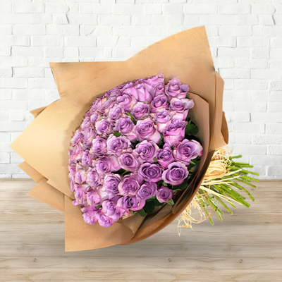 Pure Purple Rose Hand Bouquet