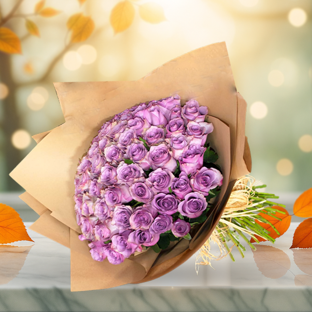 Pure Purple Rose Hand Bouquet