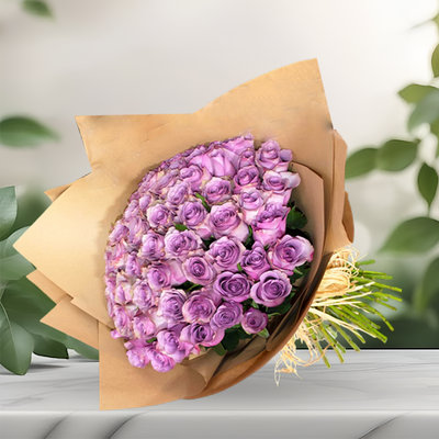 Pure Purple Rose Hand Bouquet