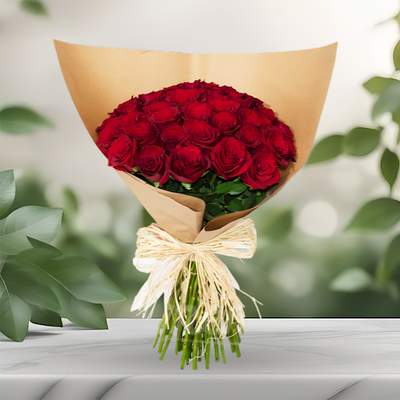 Romantic Red Roses Hand Bouquet