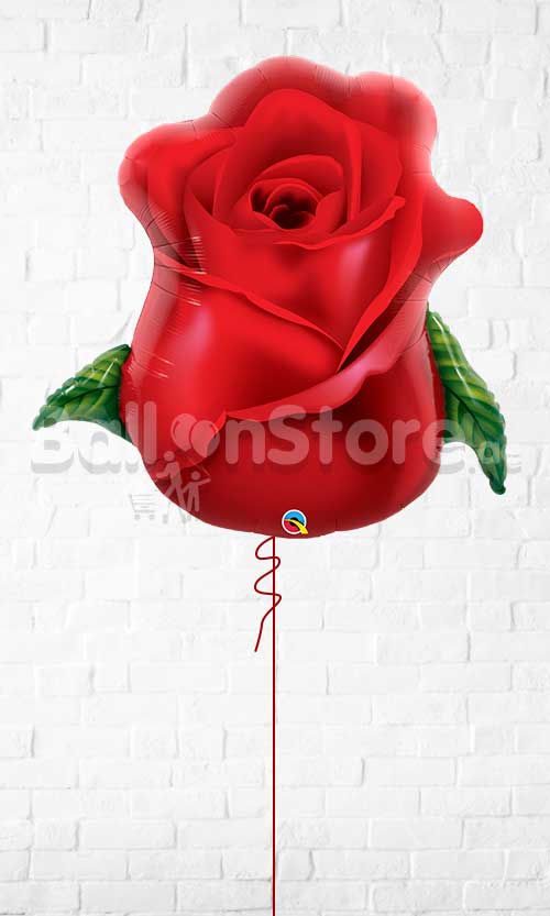 Red Rose Bud SuperShape Foil Balloons