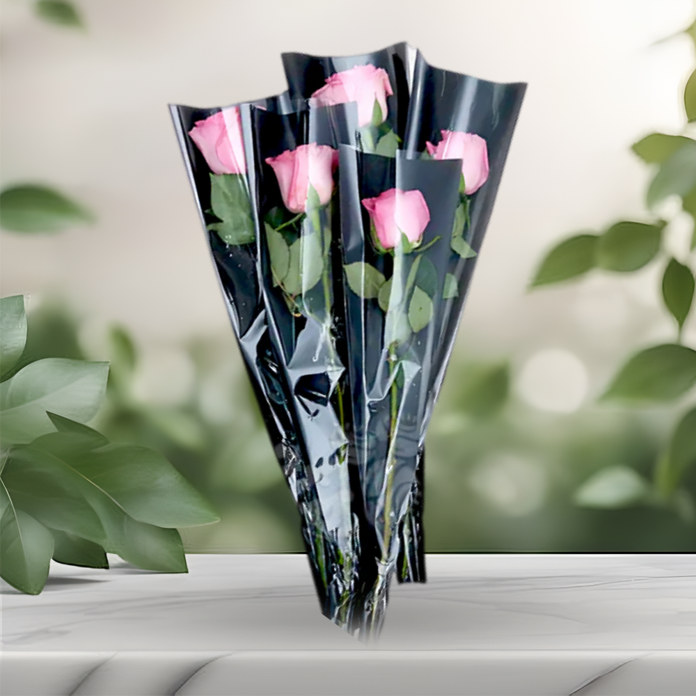 Single Sleeve Wrapped Pink Rose