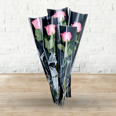 Single Sleeve Wrapped Pink Rose