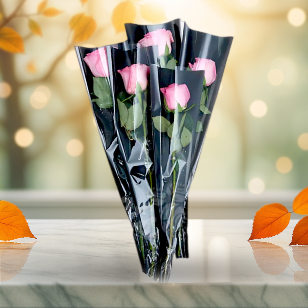 Single Sleeve Wrapped Pink Rose