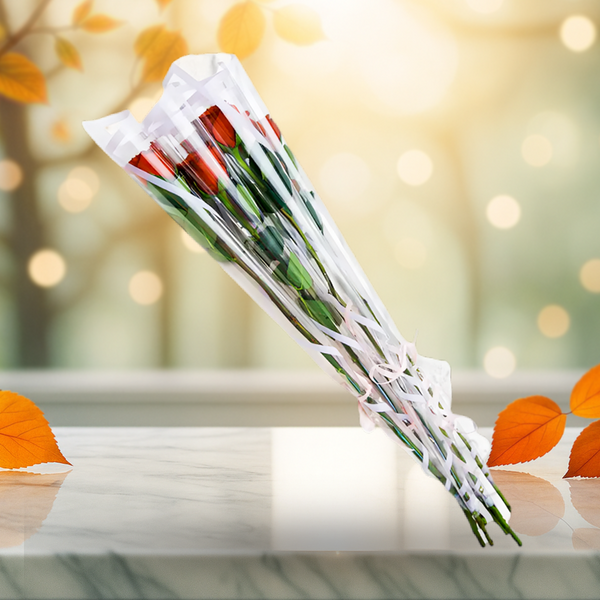 Single Wrapped Red Roses