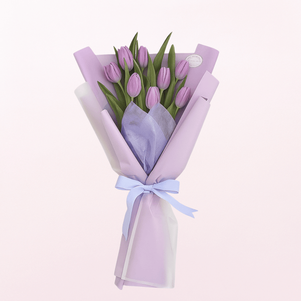 Purple Lilac Tulip Hand Bouquet  PRE-ORDER 1 DAY in advance