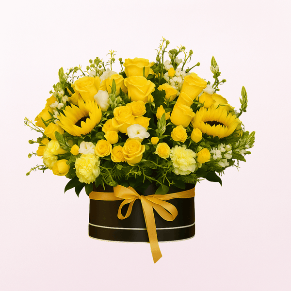 Shinning Yellow Fresh Flower Arrangement
