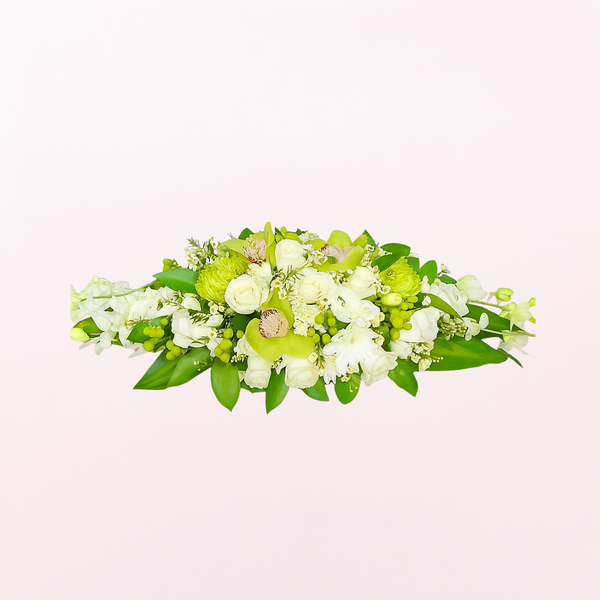 White Conference Room / Long Table Fresh Flower Arrangement